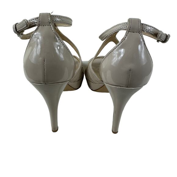 Marc Fisher Nude Tan Open Toe Ankle Strap Stiletto Platform Heels Size 8M - Picture 2 of 8